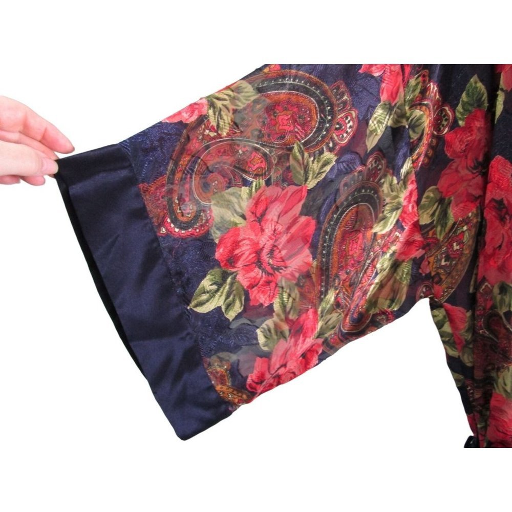 Vintage Victoria's Secret Gold Label Sheer Floral Paisley Robe One Size GUC - Picture 3 of 12